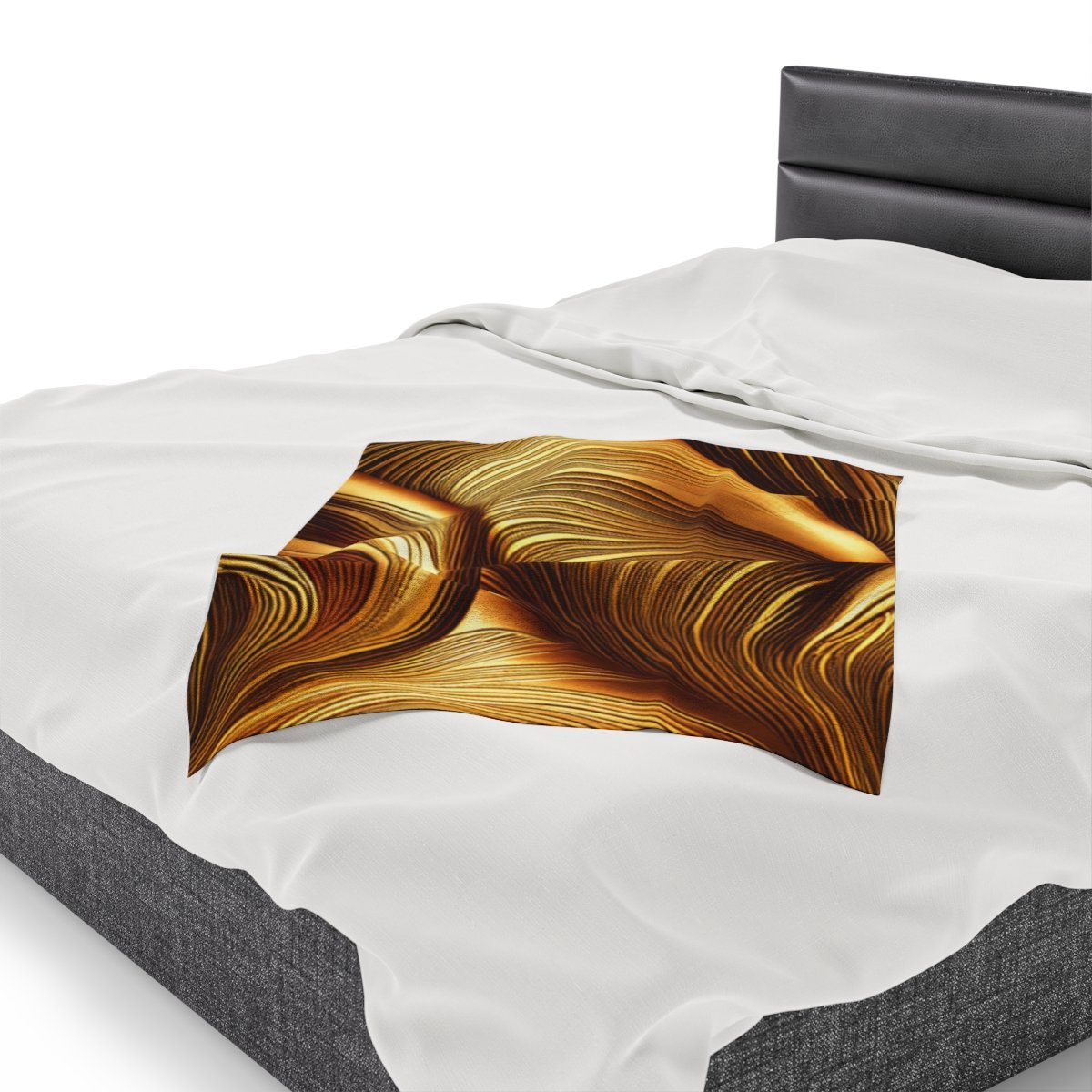 Beautiful Gold Patterned Velveteen Plush Blanket - Image 15