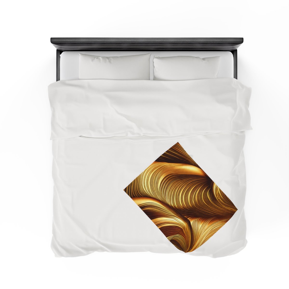 Beautiful Gold Patterned Velveteen Plush Blanket - Image 16