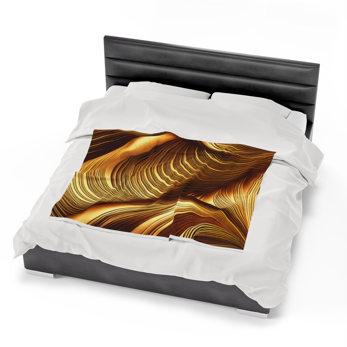 Beautiful Gold Patterned Velveteen Plush Blanket - Image 22