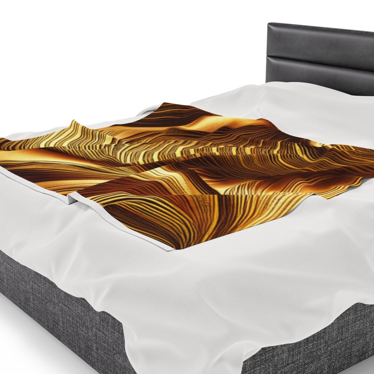 Beautiful Gold Patterned Velveteen Plush Blanket - Image 23