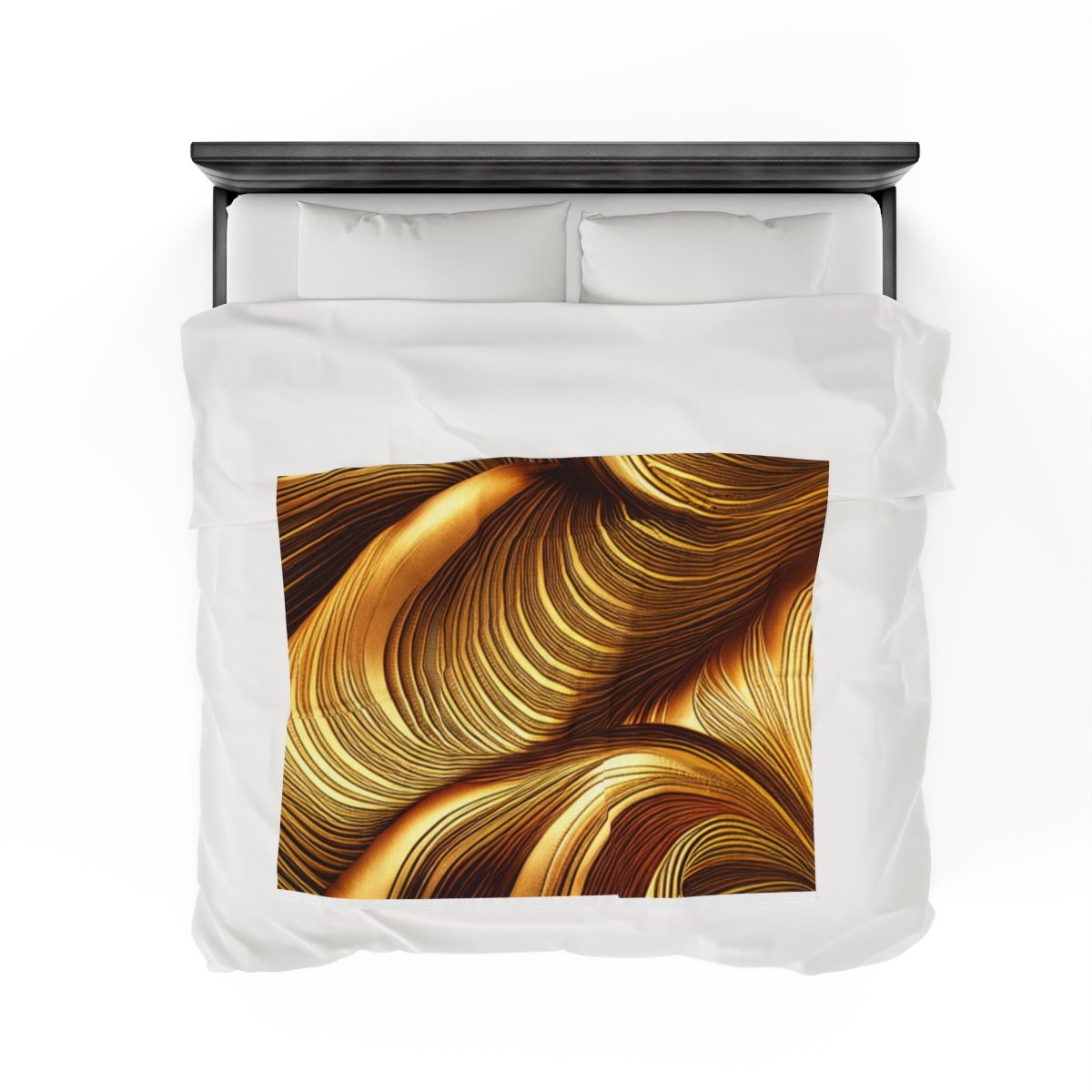 Beautiful Gold Patterned Velveteen Plush Blanket - Image 24