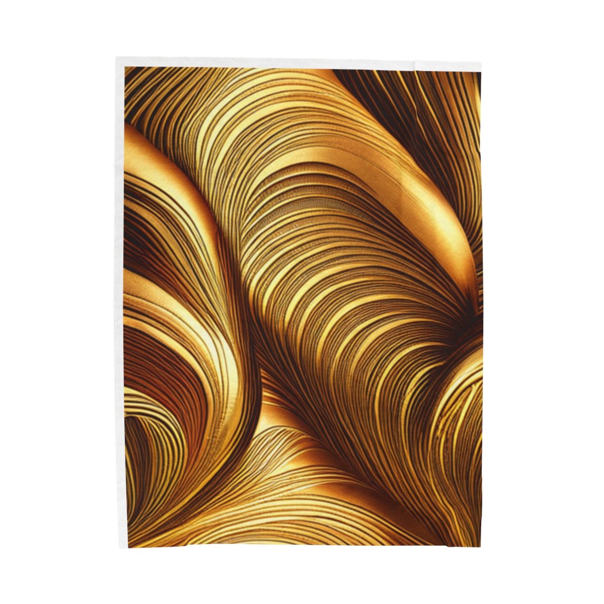 Beautiful Gold Patterned Velveteen Plush Blanket