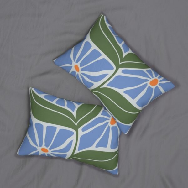 Vintage Blue Flowers Polyester Lumbar Pillow - Image 5