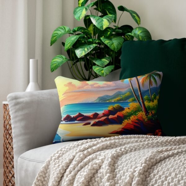 Beautiful Island Scenery Lumbar Pillow