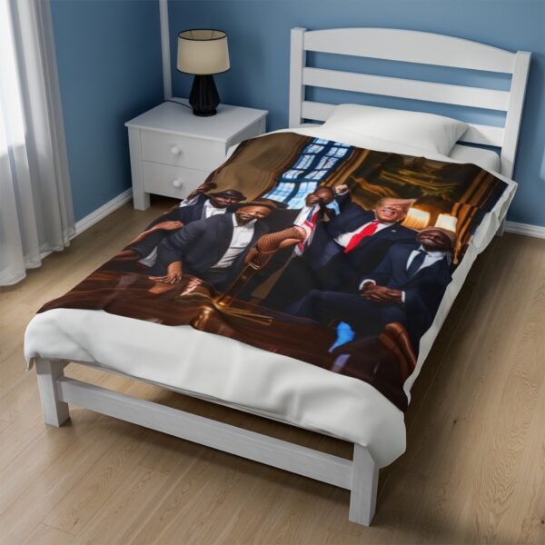 Black Men Love President Trump Velveteen Plush Blanket - Image 11