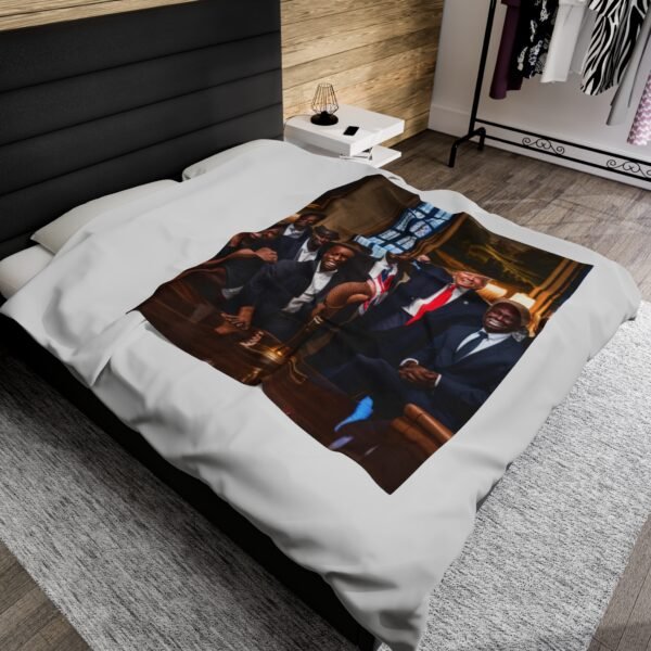 Black Men Love President Trump Velveteen Plush Blanket - Image 12