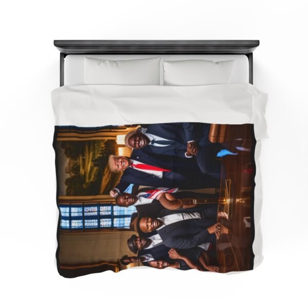 Black Men Love President Trump Velveteen Plush Blanket - Image 24