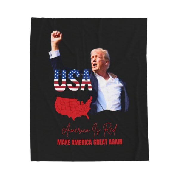 America Is Red, Make America Great AGain Velveteen Plush Blanket - Image 9