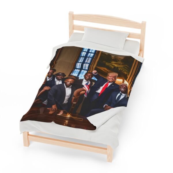 Black Men Love President Trump Velveteen Plush Blanket - Image 13