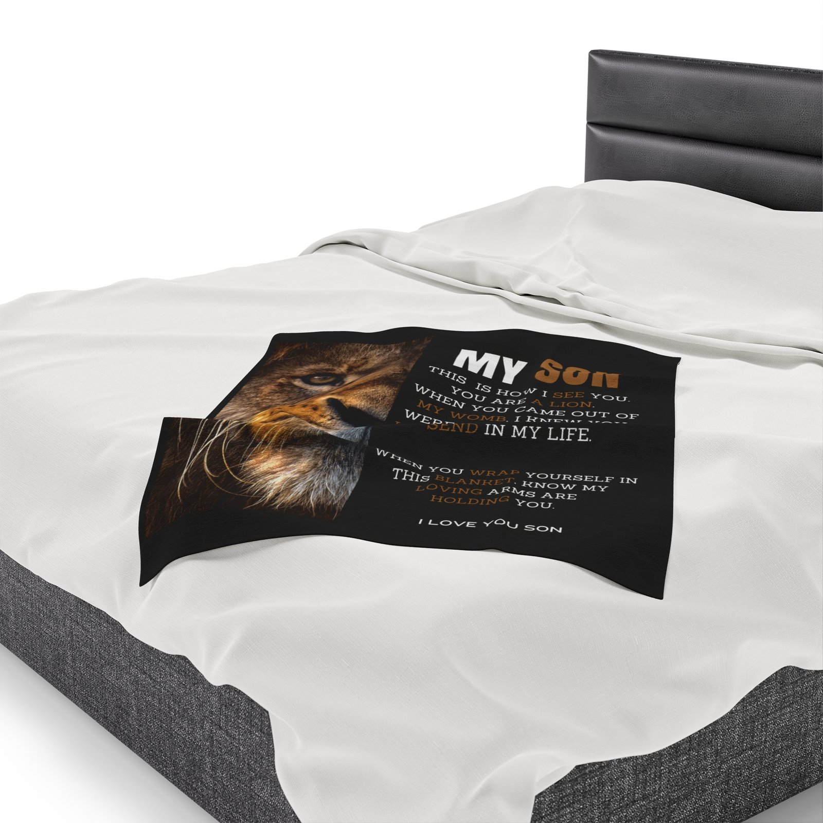 My Son You Are A Lion Conqueror Velveteen Plush Blanket. - Image 7