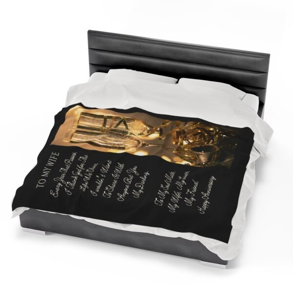 To My Wife Happy Anniversary Velveteen Plush Blanket. - Image 22