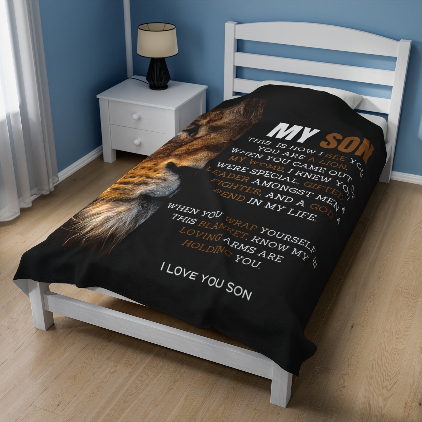 My Son You Are A Lion Conqueror Velveteen Plush Blanket. - Image 19