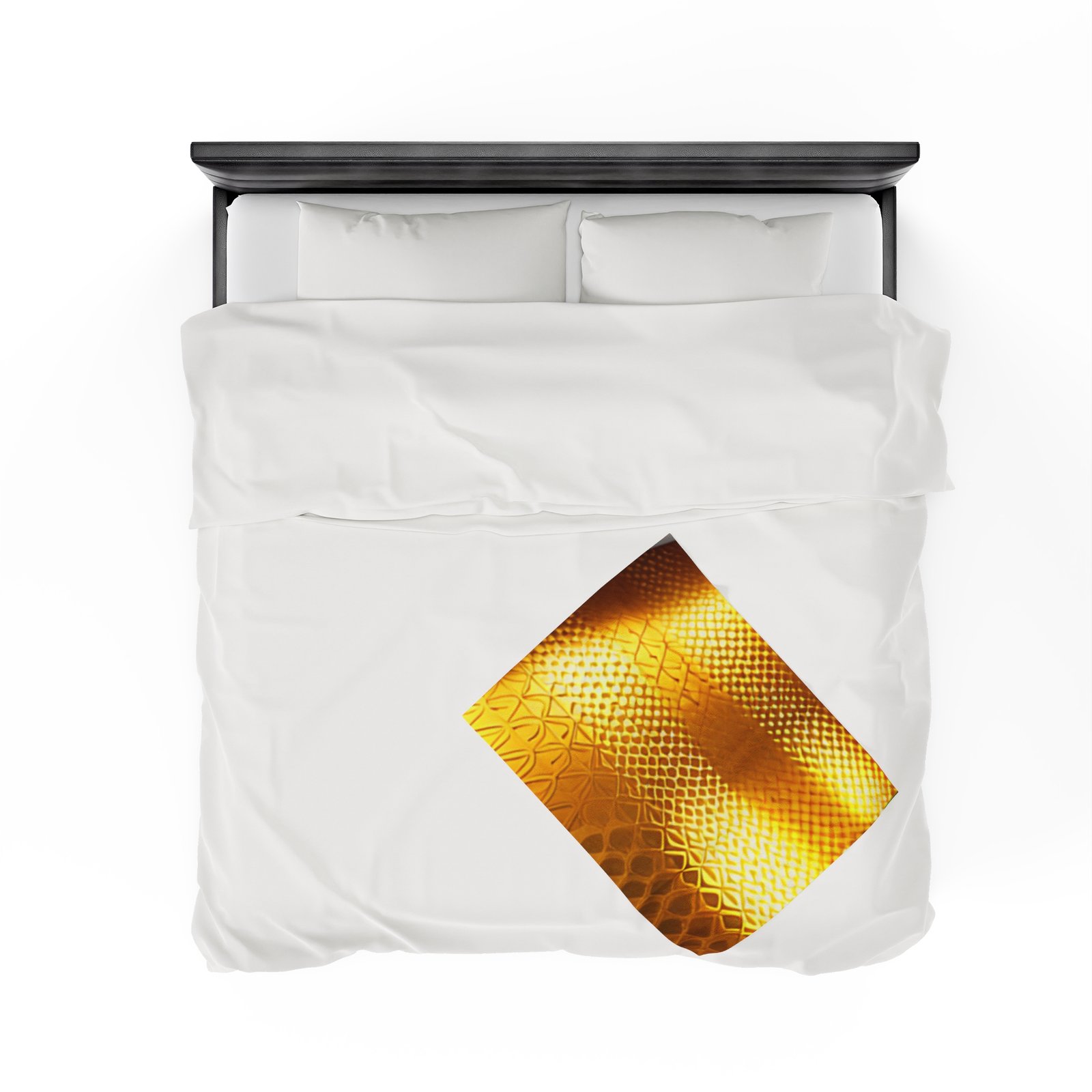 Gold Patterned Beautiful Cozy Velveteen Plush Blanket - Image 9