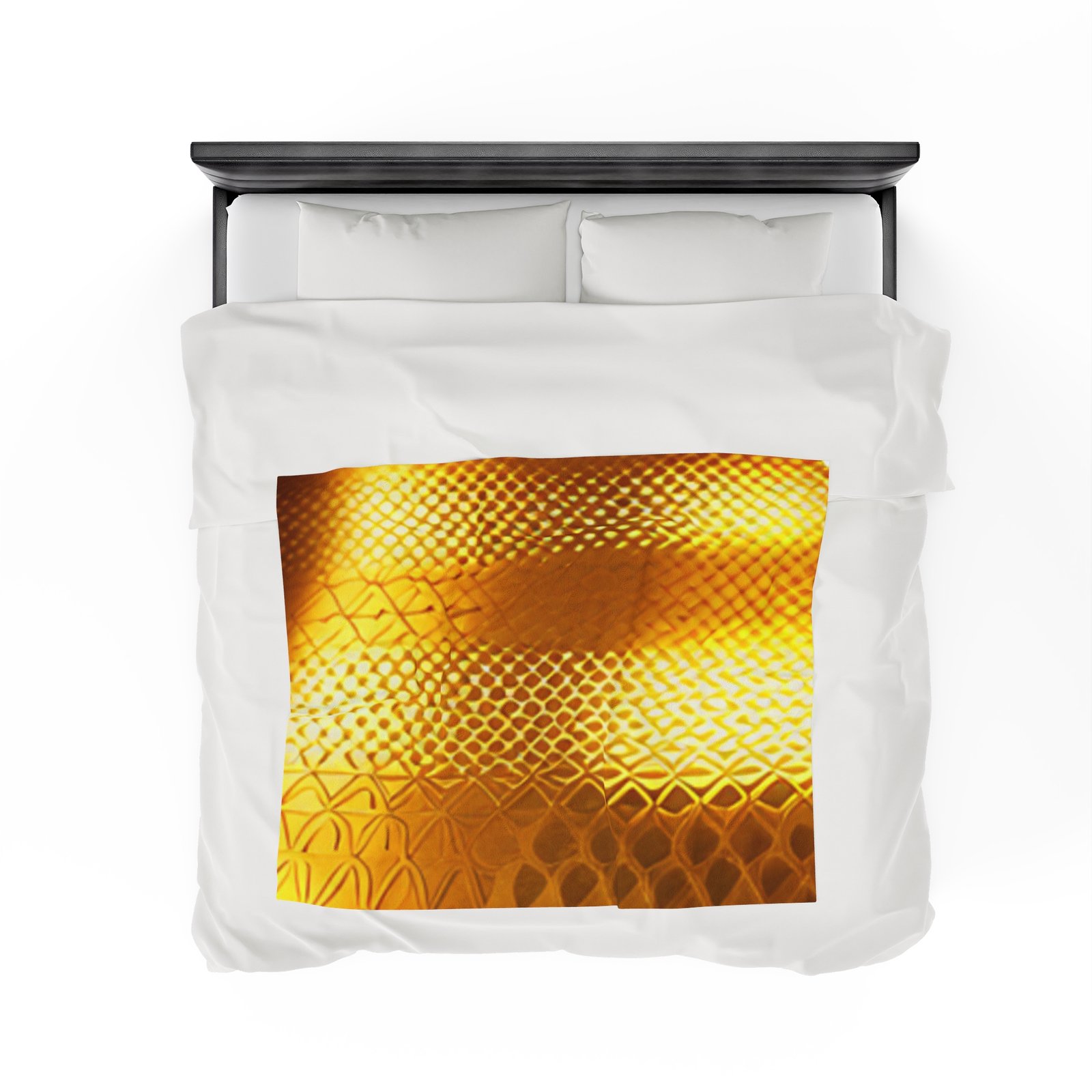 Gold Patterned Beautiful Cozy Velveteen Plush Blanket - Image 16