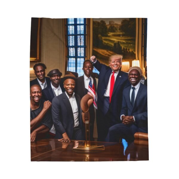 Black Men Love President Trump Velveteen Plush Blanket - Image 9