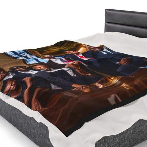 Black Men Love President Trump Velveteen Plush Blanket - Image 23