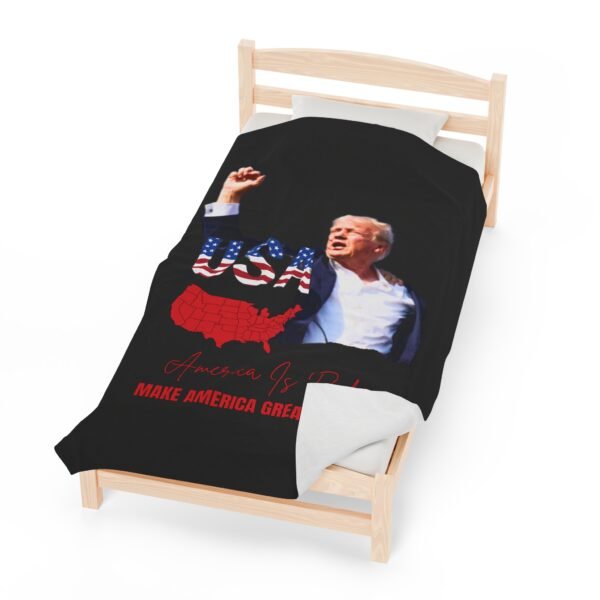 America Is Red, Make America Great AGain Velveteen Plush Blanket - Image 21