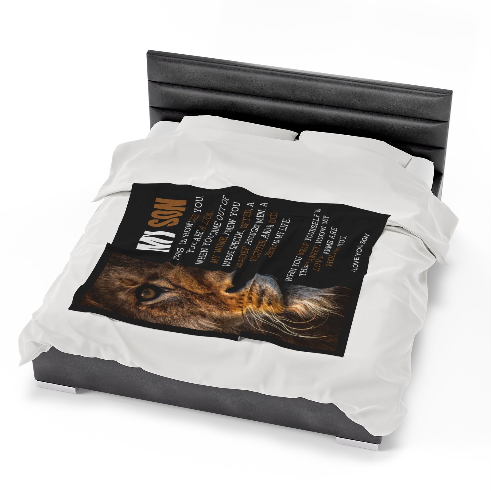 My Son You Are A Lion Conqueror Velveteen Plush Blanket. - Image 14