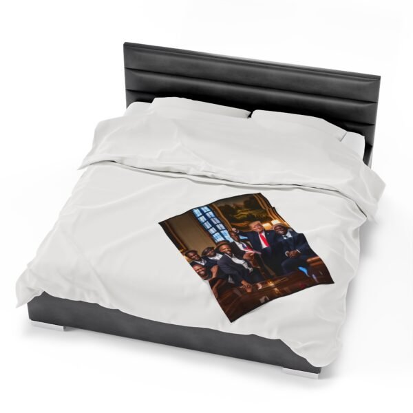 Black Men Love President Trump Velveteen Plush Blanket - Image 6