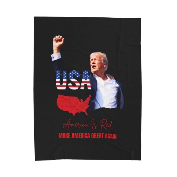 America Is Red, Make America Great AGain Velveteen Plush Blanket - Image 17