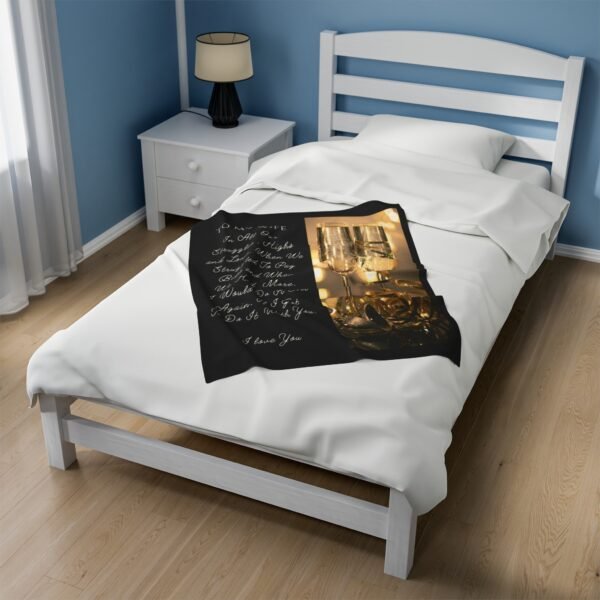 To My Wife. I Only Want To Do Life With You Velveteen Plush Blanket. - Image 3