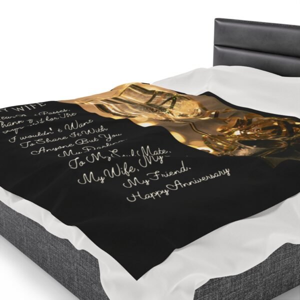 To My Wife Happy Anniversary Velveteen Plush Blanket. - Image 23