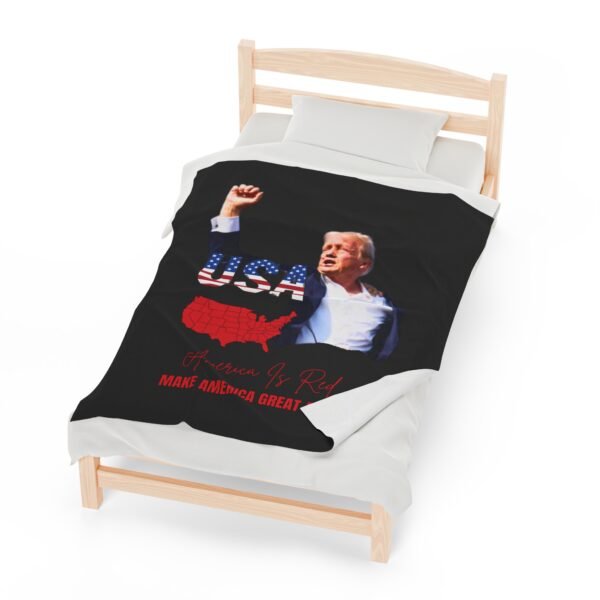 America Is Red, Make America Great AGain Velveteen Plush Blanket - Image 13