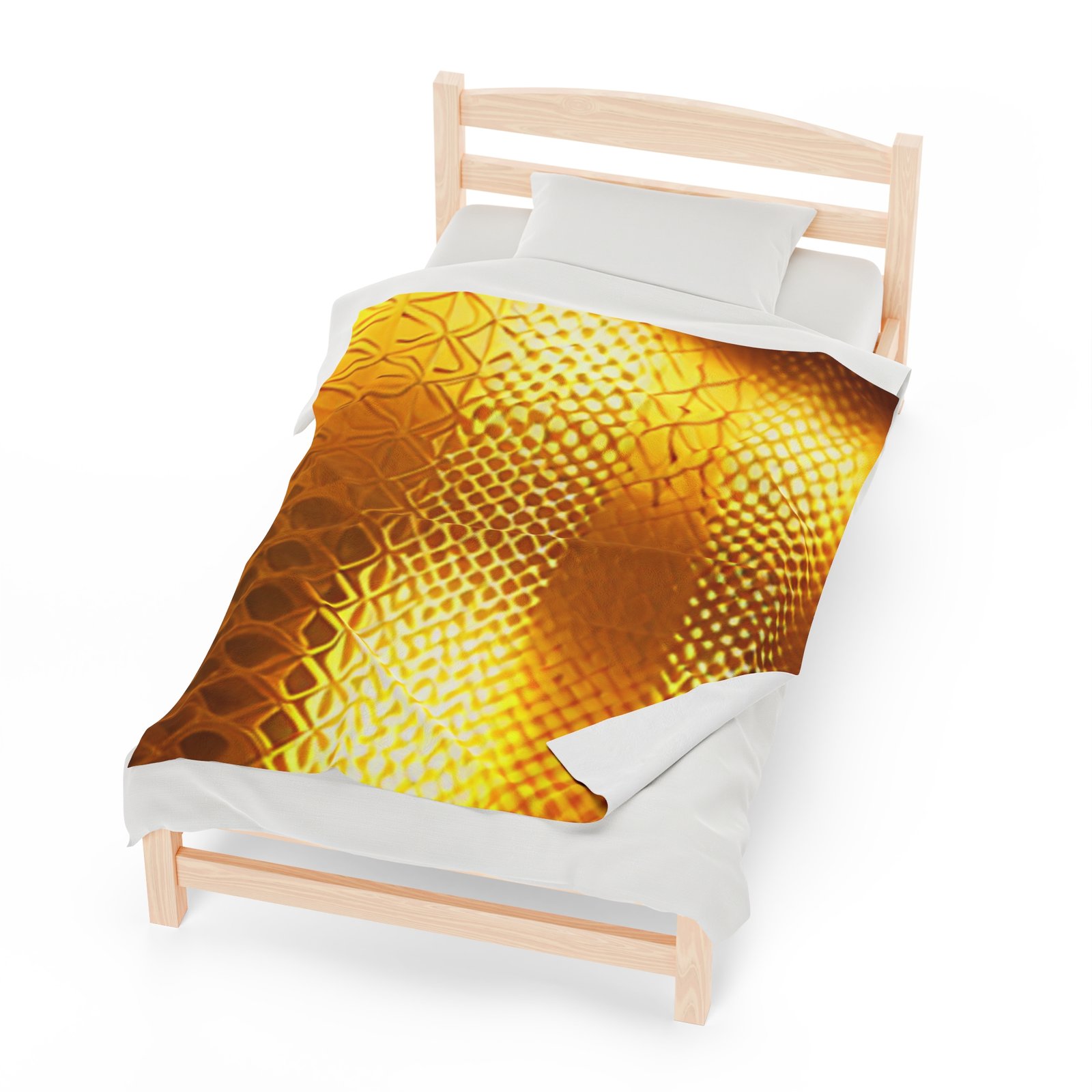 Gold Patterned Beautiful Cozy Velveteen Plush Blanket - Image 13