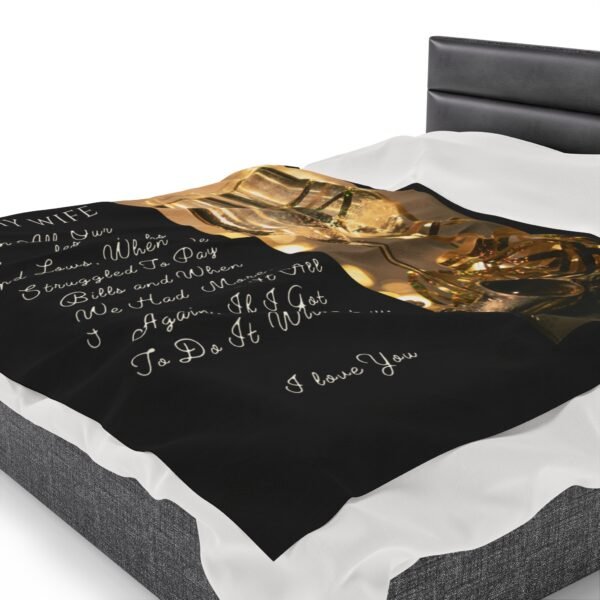 To My Wife. I Only Want To Do Life With You Velveteen Plush Blanket. - Image 23