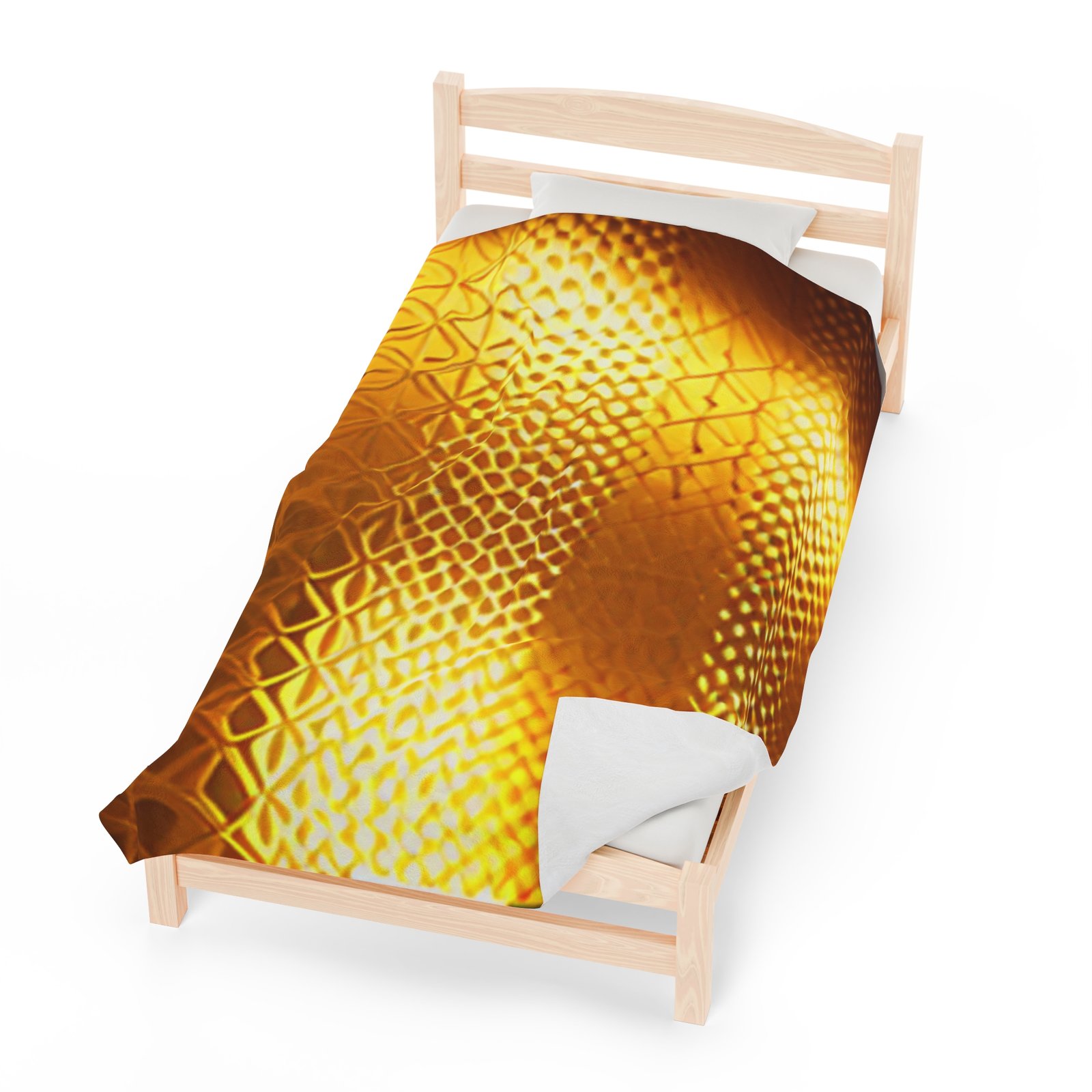 Gold Patterned Beautiful Cozy Velveteen Plush Blanket - Image 21