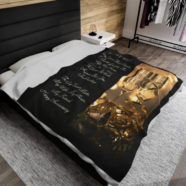 To My Wife Happy Anniversary Velveteen Plush Blanket. - Image 20