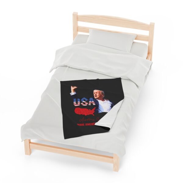 America Is Red, Make America Great AGain Velveteen Plush Blanket - Image 5