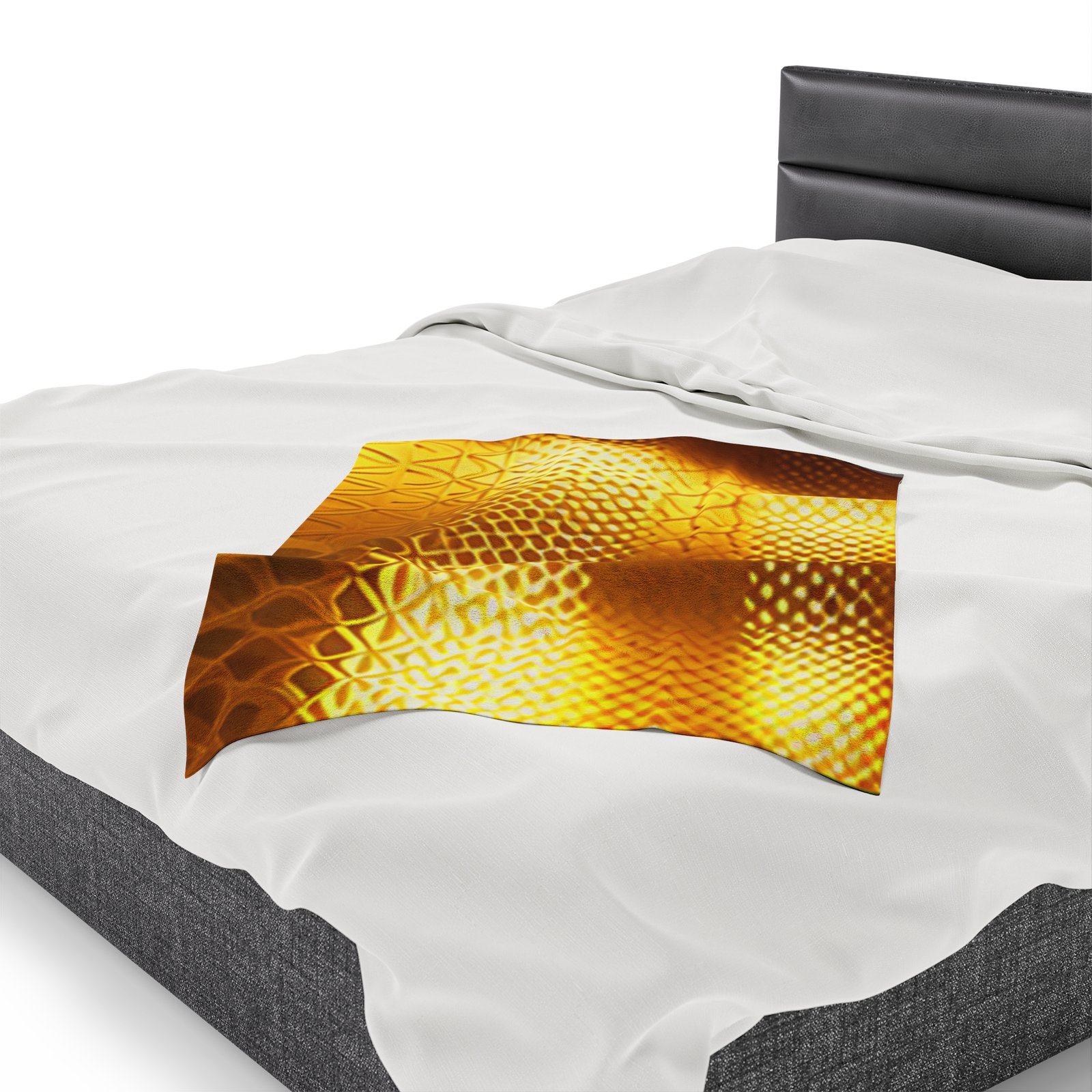 Gold Patterned Beautiful Cozy Velveteen Plush Blanket - Image 8
