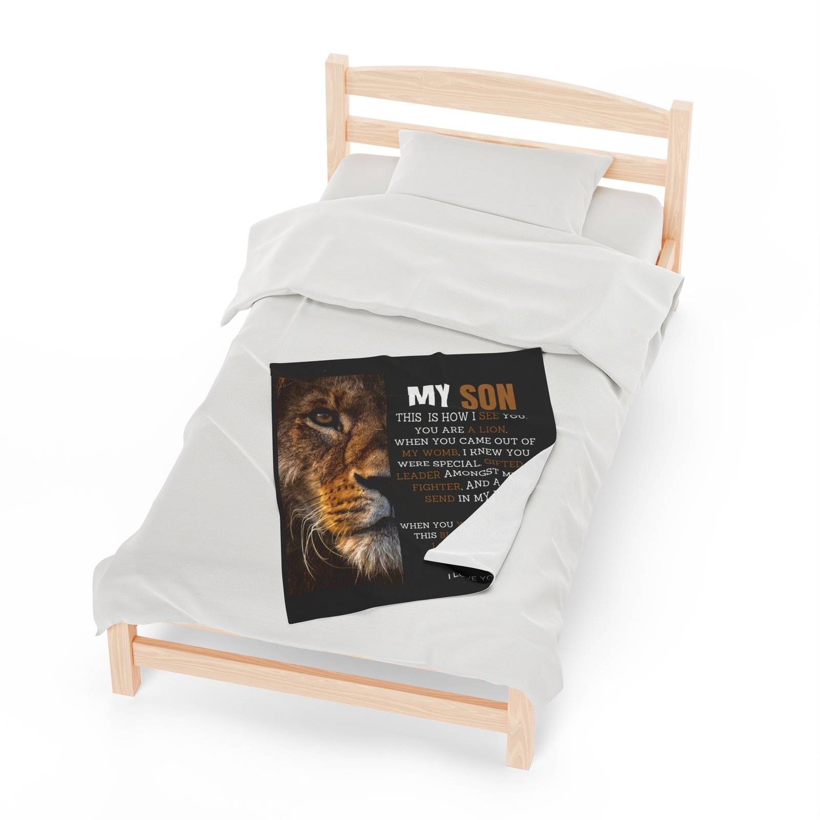 My Son You Are A Lion Conqueror Velveteen Plush Blanket. - Image 5