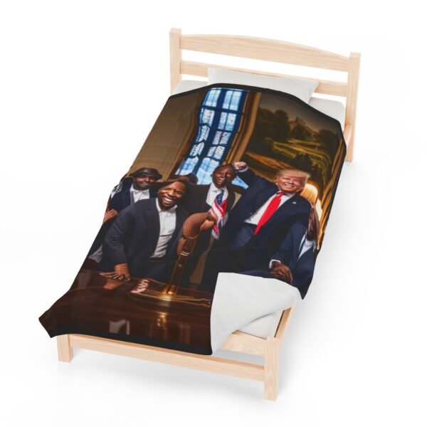 Black Men Love President Trump Velveteen Plush Blanket - Image 21