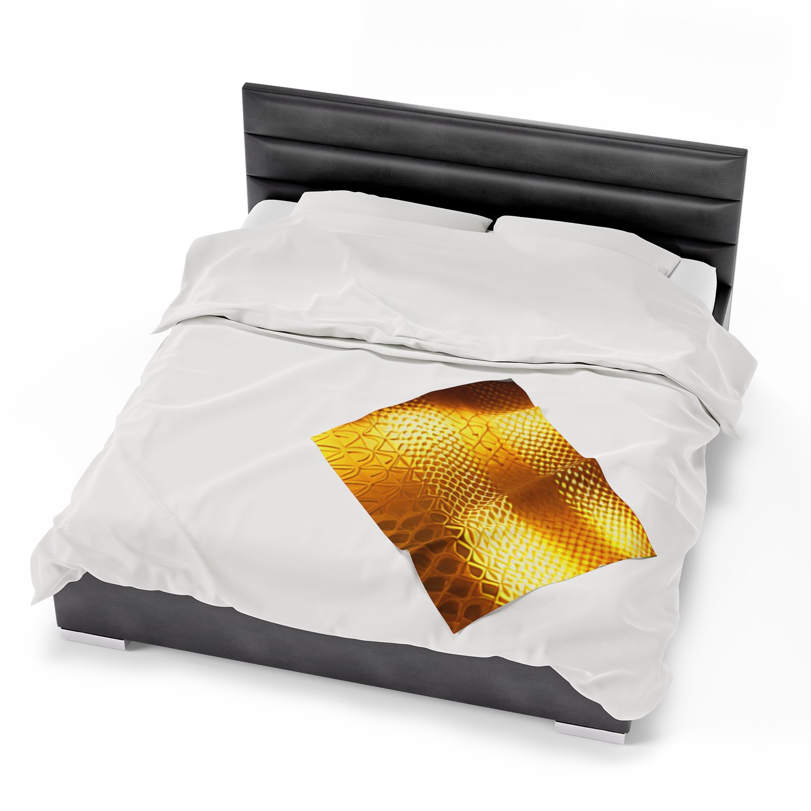 Gold Patterned Beautiful Cozy Velveteen Plush Blanket - Image 7