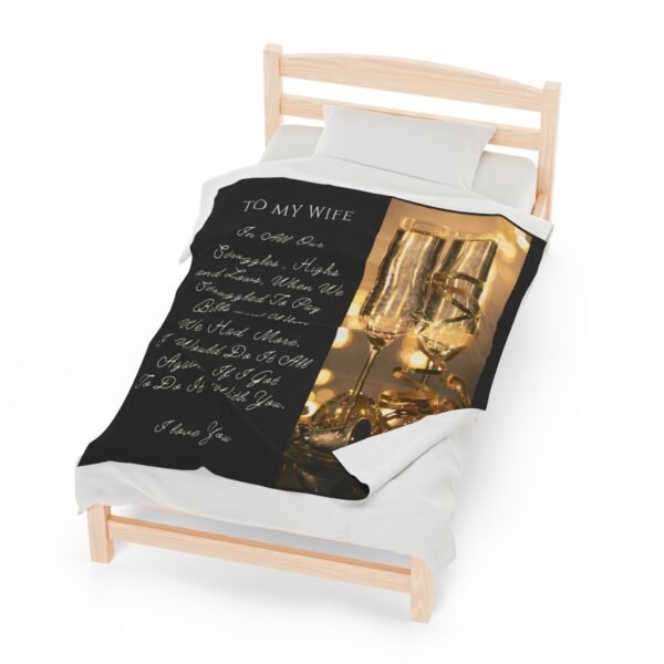 To My Wife. I Only Want To Do Life With You Velveteen Plush Blanket. - Image 13
