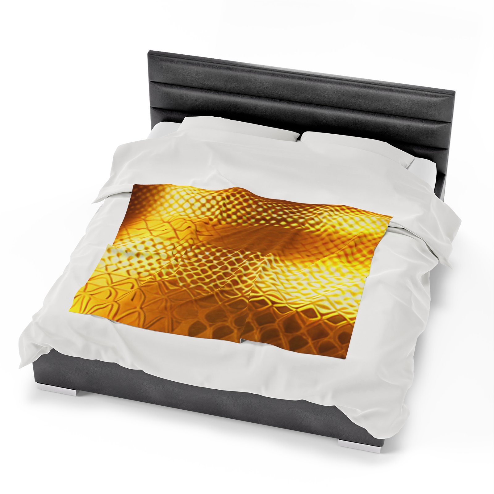 Gold Patterned Beautiful Cozy Velveteen Plush Blanket - Image 14