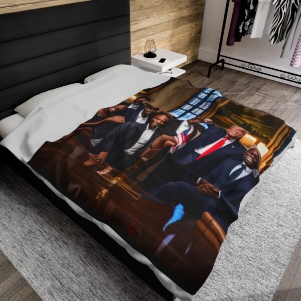 Black Men Love President Trump Velveteen Plush Blanket - Image 20