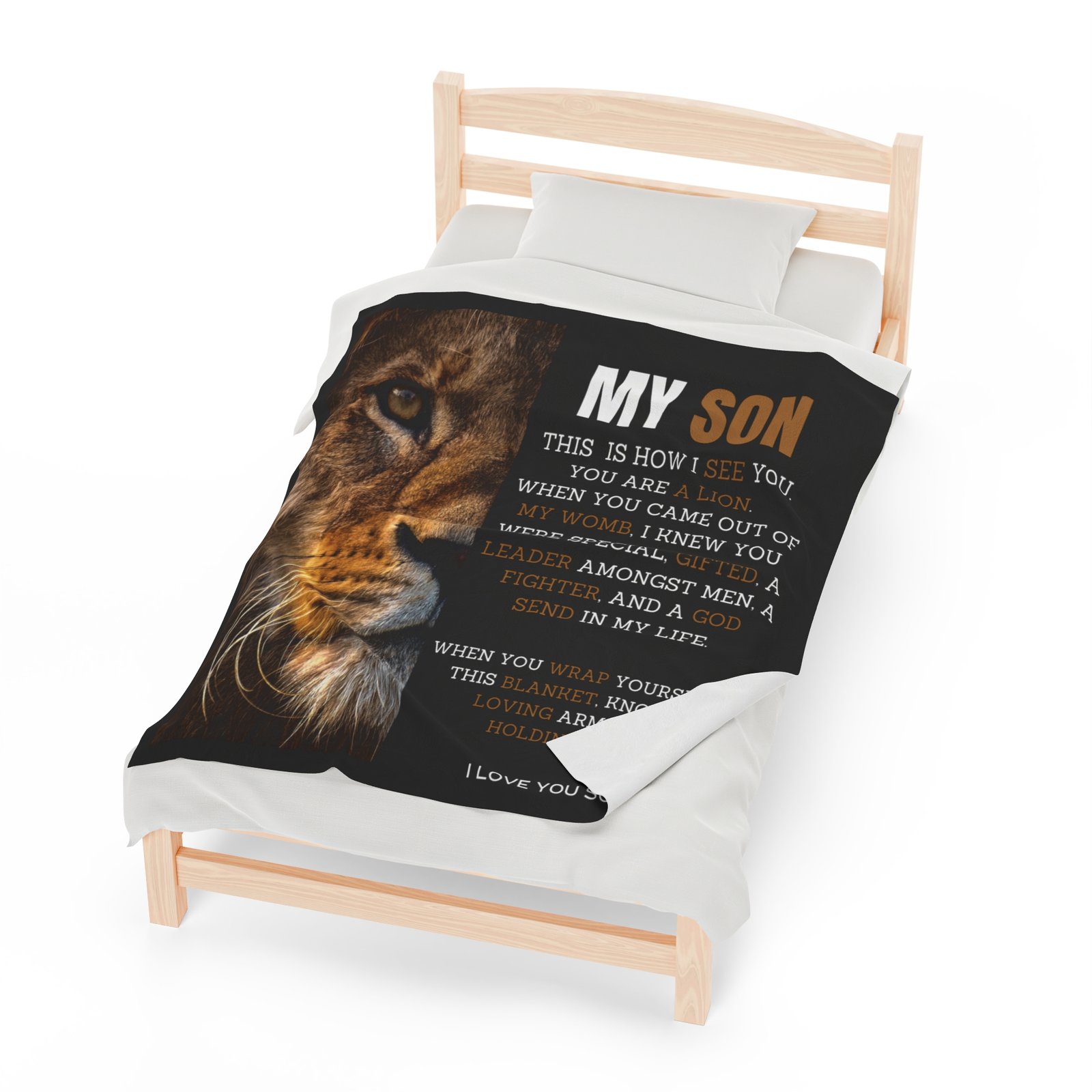 My Son You Are A Lion Conqueror Velveteen Plush Blanket. - Image 13
