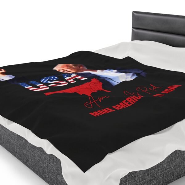 America Is Red, Make America Great AGain Velveteen Plush Blanket - Image 23