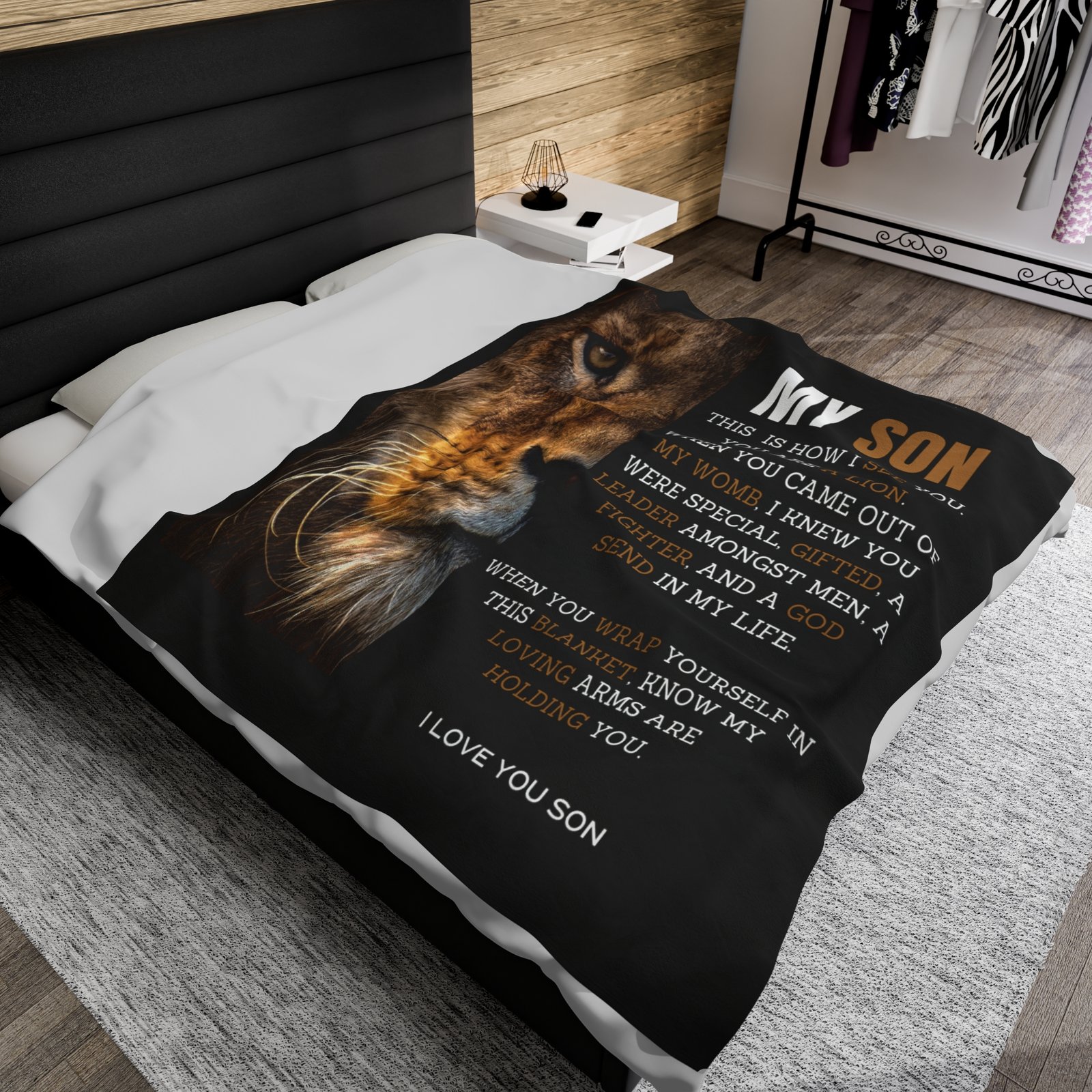 My Son You Are A Lion Conqueror Velveteen Plush Blanket. - Image 20