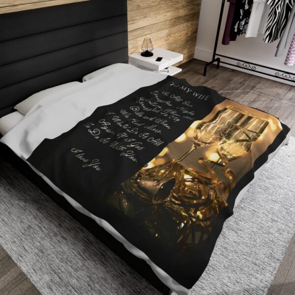 To My Wife. I Only Want To Do Life With You Velveteen Plush Blanket. - Image 20