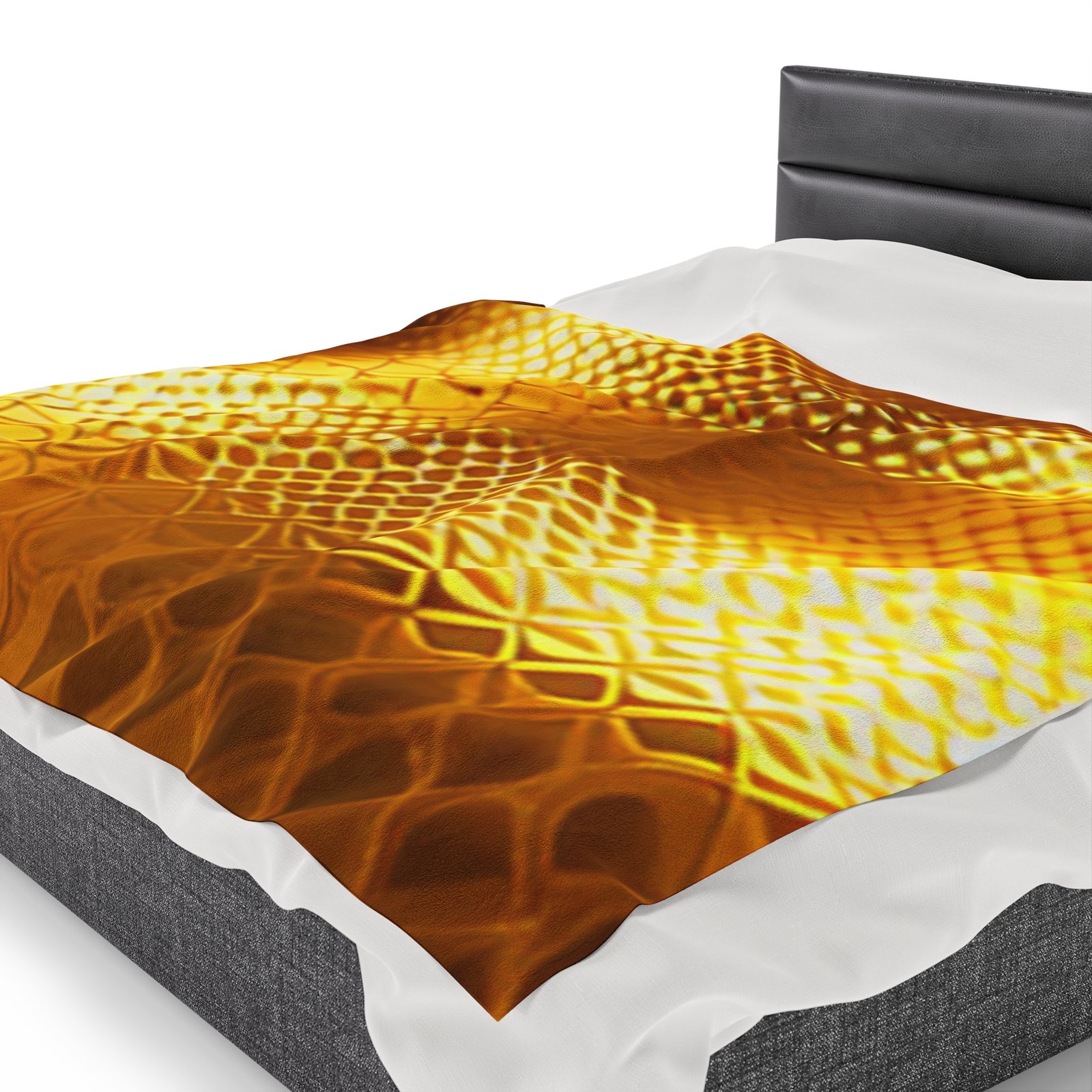 Gold Patterned Beautiful Cozy Velveteen Plush Blanket - Image 23