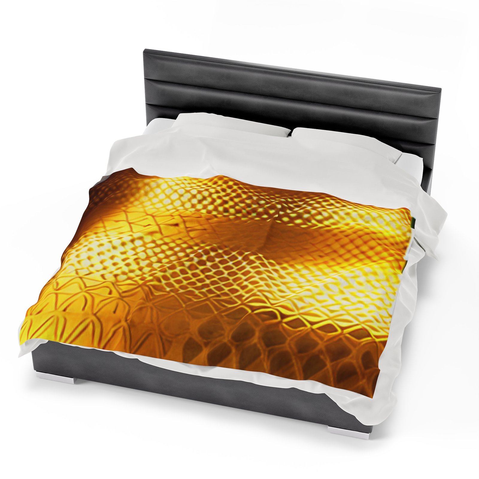 Gold Patterned Beautiful Cozy Velveteen Plush Blanket - Image 22