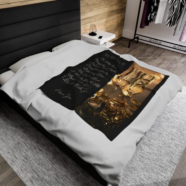 To My Wife. I Only Want To Do Life With You Velveteen Plush Blanket. - Image 12