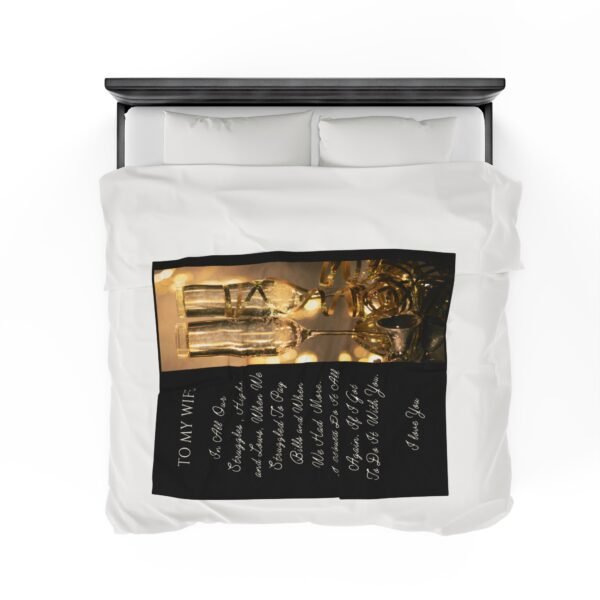 To My Wife. I Only Want To Do Life With You Velveteen Plush Blanket. - Image 16