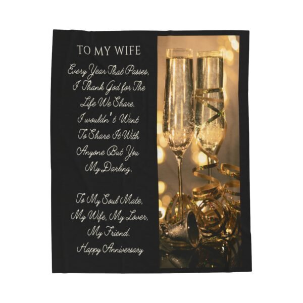 To My Wife Happy Anniversary Velveteen Plush Blanket. - Image 9