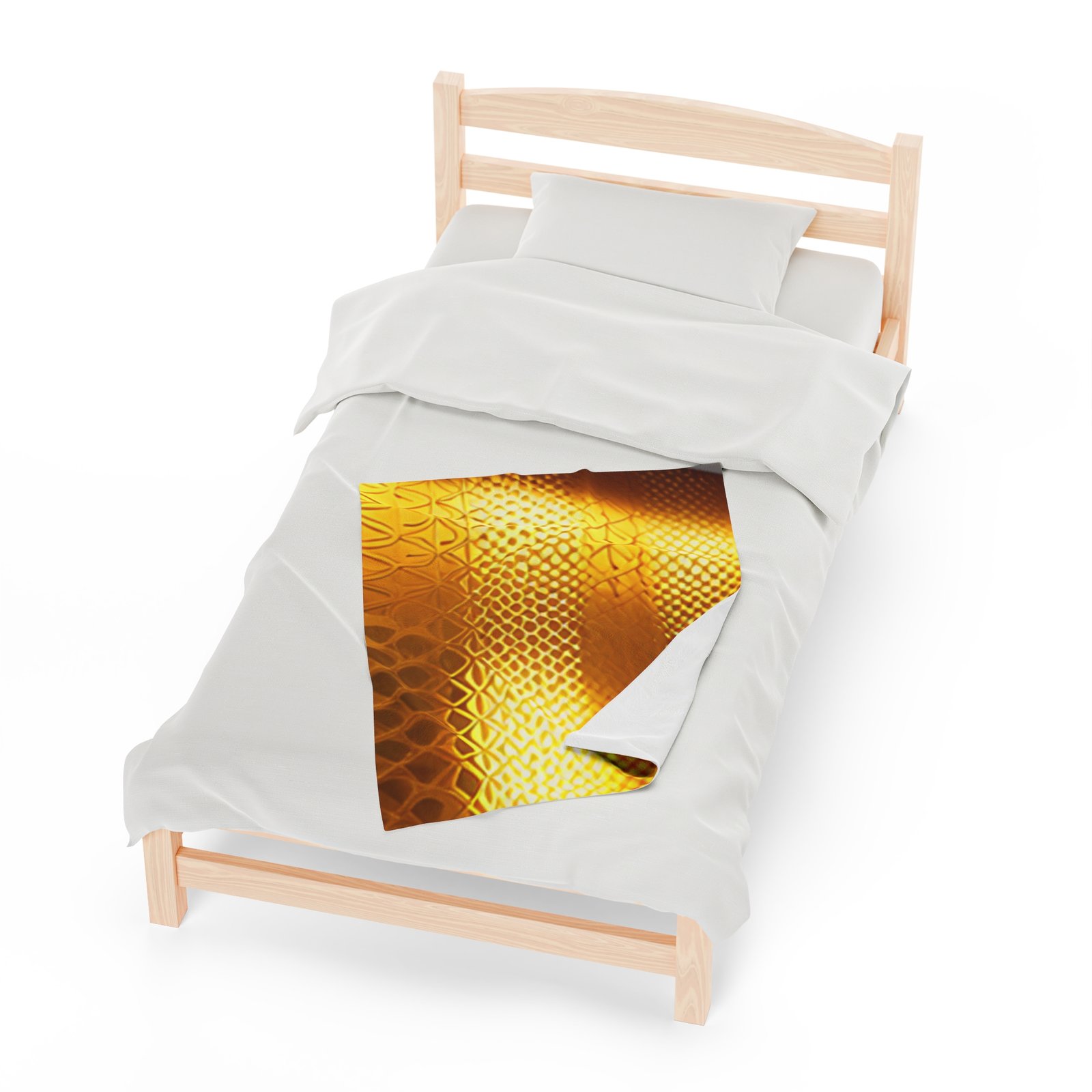 Gold Patterned Beautiful Cozy Velveteen Plush Blanket - Image 6