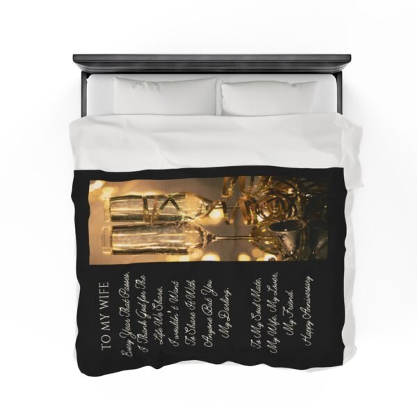 To My Wife Happy Anniversary Velveteen Plush Blanket. - Image 24